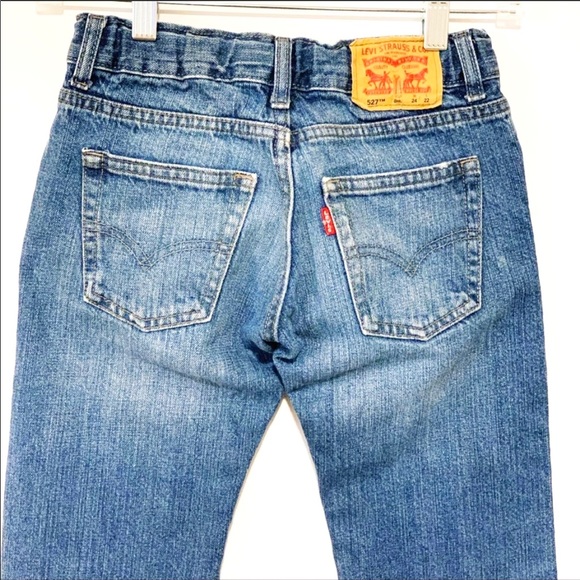 Custom Kids Upcycled Ombré Distressed Levi’s 527 Jeans - Picture 6 of 12